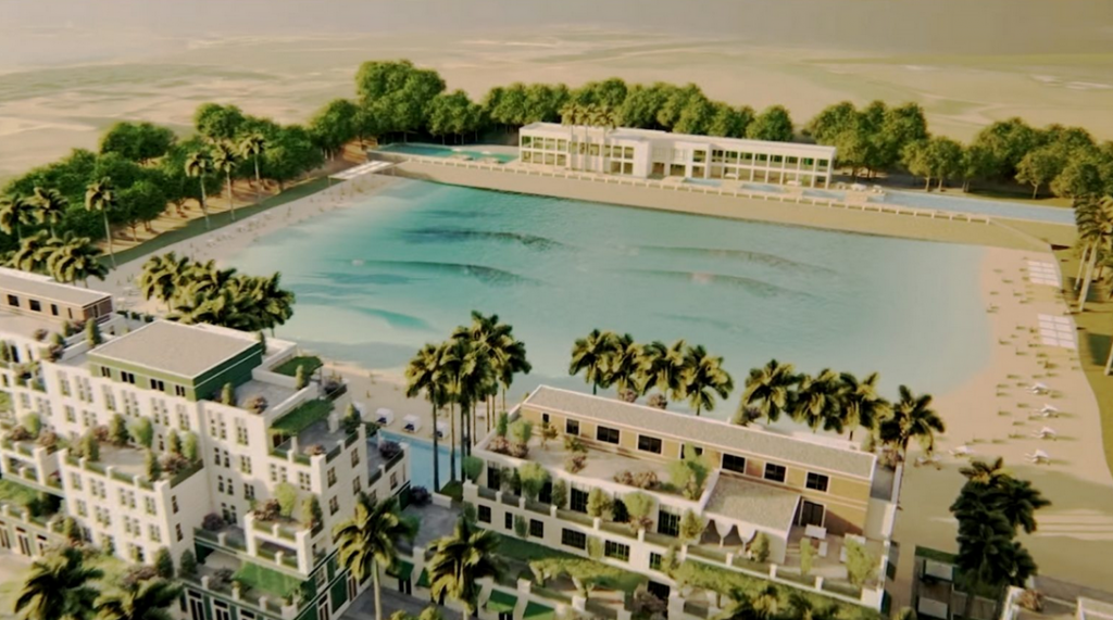 Design da piscina do Boa Vista Village é bem diferente de Waco.