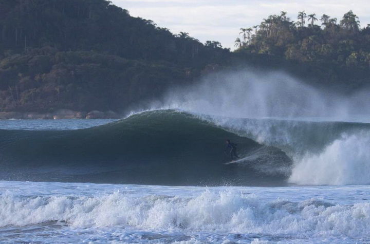 Mateus Herdy bem abrigado neste inverno em Floripa.