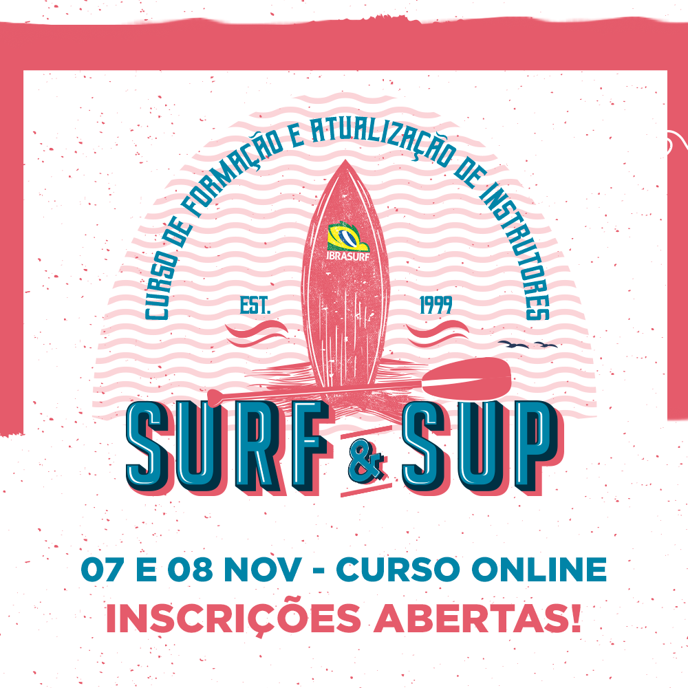 Cartaz do 22º Curso Ibrasurf de Formação e Atualização de Instrutores de Surf e SUP.