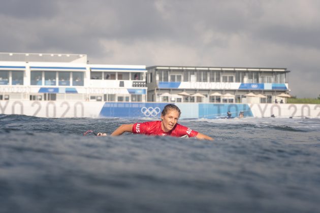 Stephanie Gilmore, Jogos Olímpicos 2021, Tsurigasaki Beach, Ichinomiya, Chiba, Japão. Foto: ISA / Sean Evans.