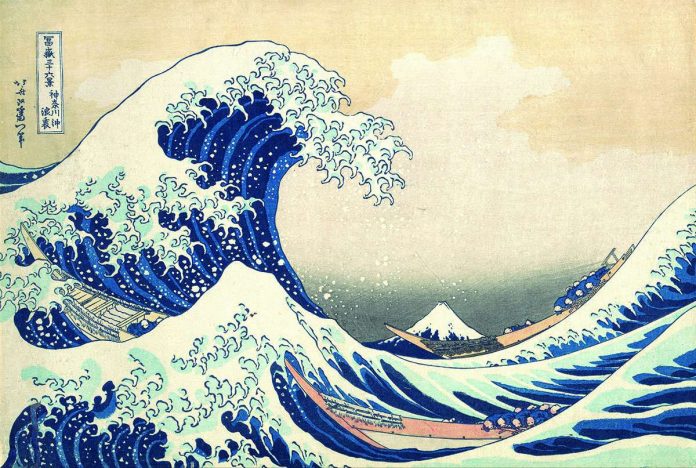 A Grande Onda é uma xilogravura icônica do artista japonês Katsushika Hokusai. Foto: Reprodução