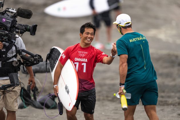 Hiroto Ohhara, Jogos Olímpicos 2021, Tsurigasaki Beach, Ichinomiya, Chiba, Japão. Foto: ISA / Sean Evans.