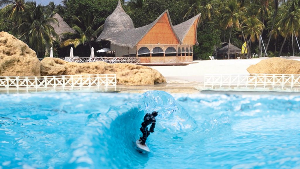 Protótipo da piscina de ondas Holy Grail, da empresa sul-africana SurfRing.