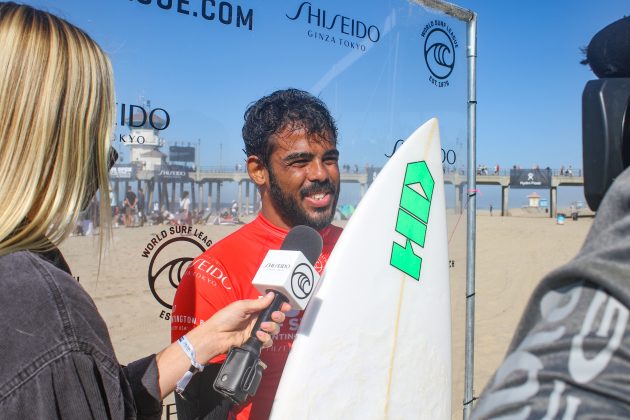 Edgard Groggia, US Open of Surfing 2021, Huntington Beach, Califórnia (EUA). Foto: WSL / Nichols.