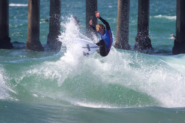 Patrick Gudauskas, US Open of Surfing 2021, Huntington Beach, Califórnia (EUA). Foto: WSL / Morris.
