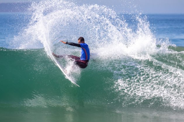 Maxime Huscenot, US Open of Surfing 2021, Huntington Beach, Califórnia (EUA). Foto: WSL / Morris.