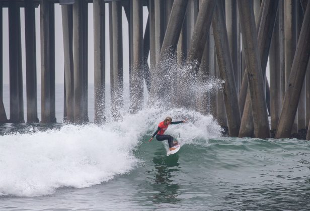 Sawyer Lindblad, US Open of Surfing 2021, Huntington Beach, Califórnia (EUA). Foto: WSL / Morris.