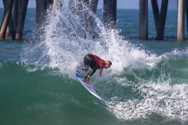 Caroline Marks, US Open of Surfing 2021, Huntington Beach, Califórnia (EUA). Foto: WSL / Morris.