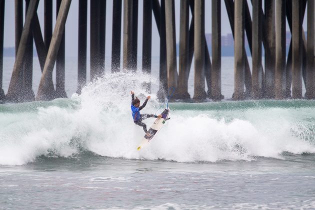 Nolan Rapoza, US Open of Surfing 2021, Huntington Beach, Califórnia (EUA). Foto: WSL / Morris.