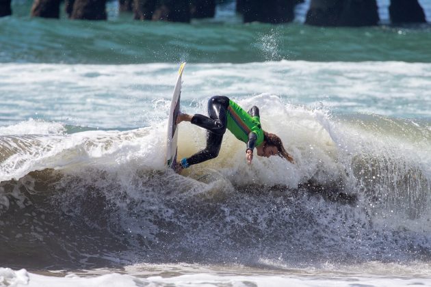 Nolan Rapoza, US Open of Surfing 2021, Huntington Beach, Califórnia (EUA). Foto: WSL / Morris.