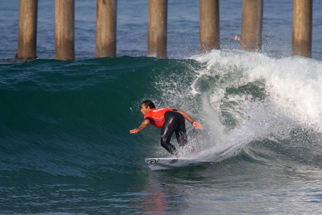 Vasco Ribeiro, US Open of Surfing 2021, Huntington Beach, Califórnia (EUA). Foto: WSL / Morris.