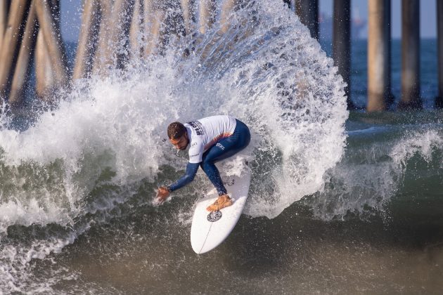 Lucas Silveira, US Open of Surfing 2021, Huntington Beach, Califórnia (EUA). Foto: WSL / Morris.