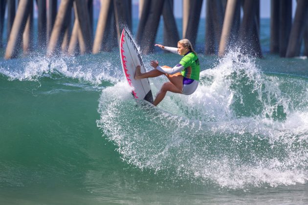 Dimity Stoyle, US Open of Surfing 2021, Huntington Beach, Califórnia (EUA). Foto: WSL / Morris.