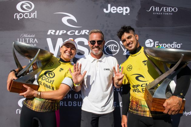 Carissa Moore Gabriel Medina, Rip Curl WSL Finals 2021, Trestles, Califórnia (EUA). Foto: WSL / Pat Nolan.