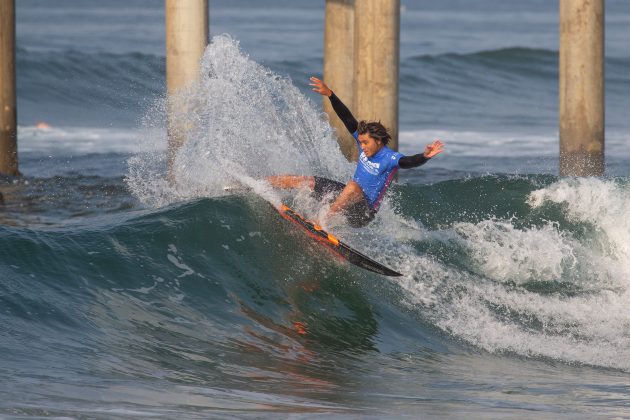 Imaikalani deVault, US Open of Surfing 2021, Huntington Beach, Califórnia (EUA). Foto: WSL / Morris.