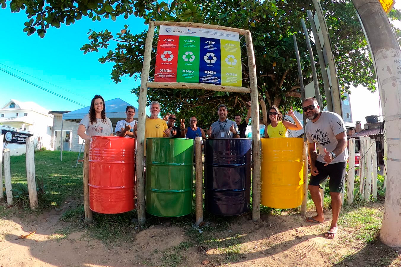 Inauguração de ponto de coleta de lixo reciclável em Saquarema.