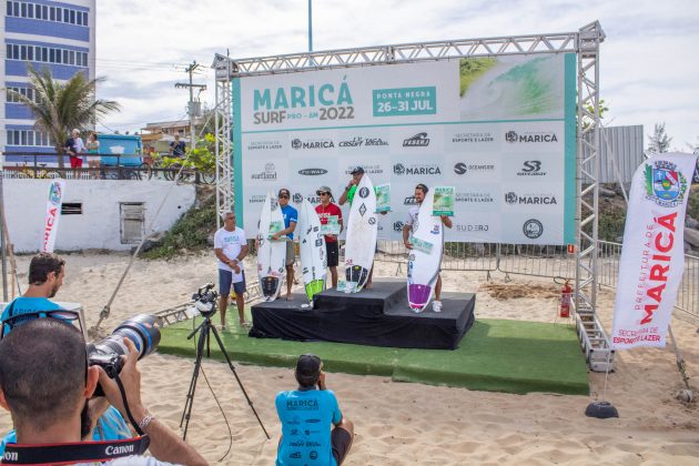 Luel Felipe, Kalany Ratto, Cauã Costa e Igor Moares, Maricá Surf Pro AM 2022, Ponta Negra, Maricá (RJ). Foto: Gleyson Silva.