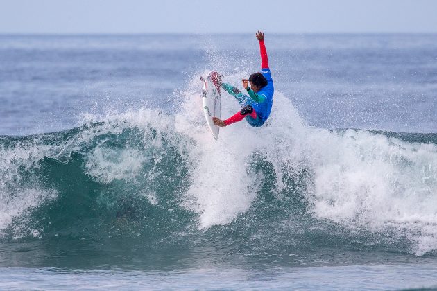 Kei Kobayashi, US Open of Surfing 2022, Huntington Beach, Califórnia (EUA). Foto: WSL / Morris.