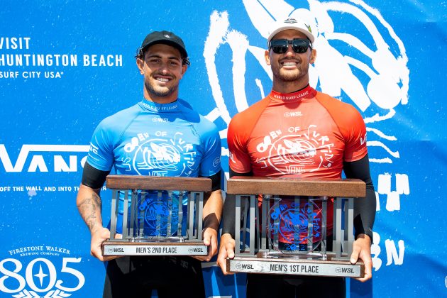 João Chianca e Ezekiel Lau, US Open of Surfing 2022, Huntington Beach, Califórnia (EUA). Foto: WSL / Morris.