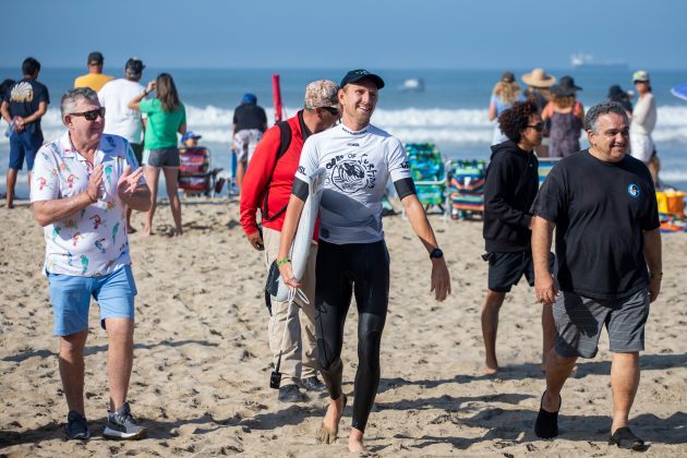 Chris Zaffis, US Open of Surfing 2022, Huntington Beach, Califórnia (EUA). Foto: WSL / Morris.