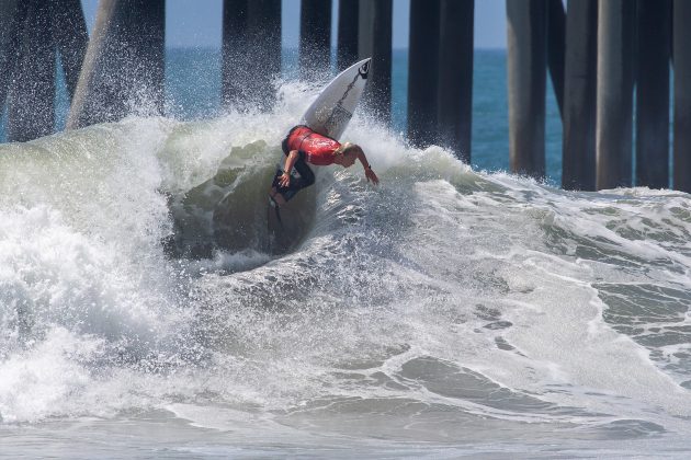 Joel Vaughan, US Open of Surfing 2022, Huntington Beach, Califórnia (EUA). Foto: WSL / Morris.