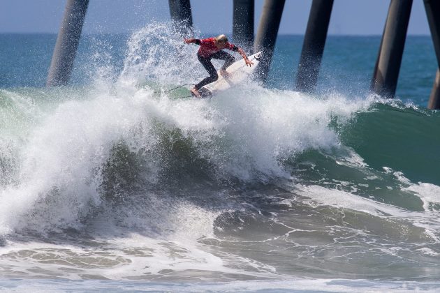 Joel Vaughan, US Open of Surfing 2022, Huntington Beach, Califórnia (EUA). Foto: WSL / Morris.