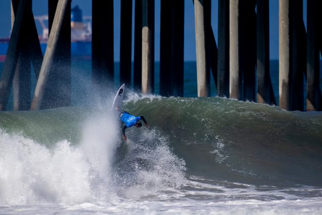Tristan Guilbaud, US Open of Surfing 2022, Huntington Beach, Califórnia (EUA). Foto: WSL / Morris.