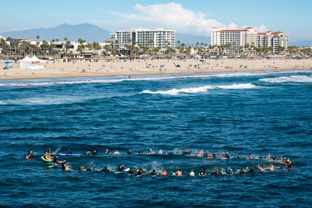Remada em homenagem a Kalani David, ISA World Surfing Games, Huntington Beach, Califórnia. Foto: ISA / Ben Reed.