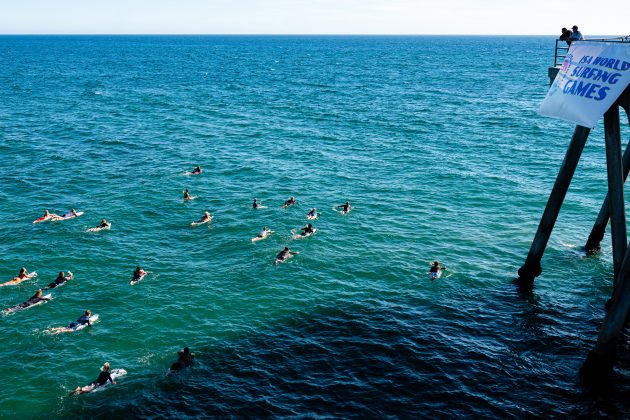 Remada em homenagem a Kalani David, ISA World Surfing Games, Huntington Beach, Califórnia. Foto: ISA / Ben Reed.