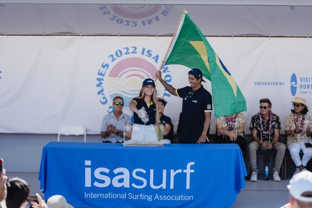 Cerimônia das Areias, ISA World Surfing Games, Huntington Beach, Califórnia. Foto: ISA / Jimenez.