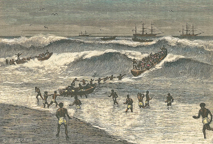 Africanos desenvolveram técnicas de usar as ondas assim como os polinésios e peruanos.