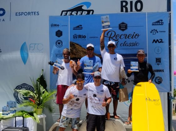 Pódio Kahuna, Recreio Surf Classic 2023, Praia da Macumba (RJ). Foto: Nelson Veiga.