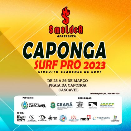 Cartaz, Smolder Apresenta Caponga Surf Pro 2023. Foto: Divulgação.