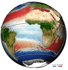 Altura da superfície dos oceanos