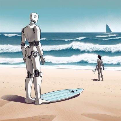 Robótica, Inteligência Artificial no Surfe. Foto: Surfer Today.