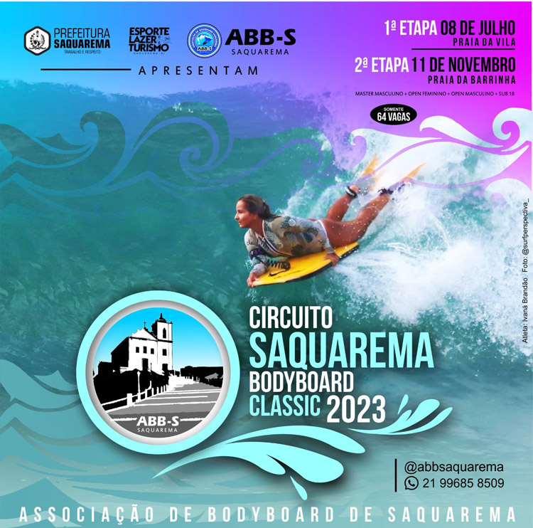 Cartaz do Circuito Saquarema Bodyboard Classic 2023.