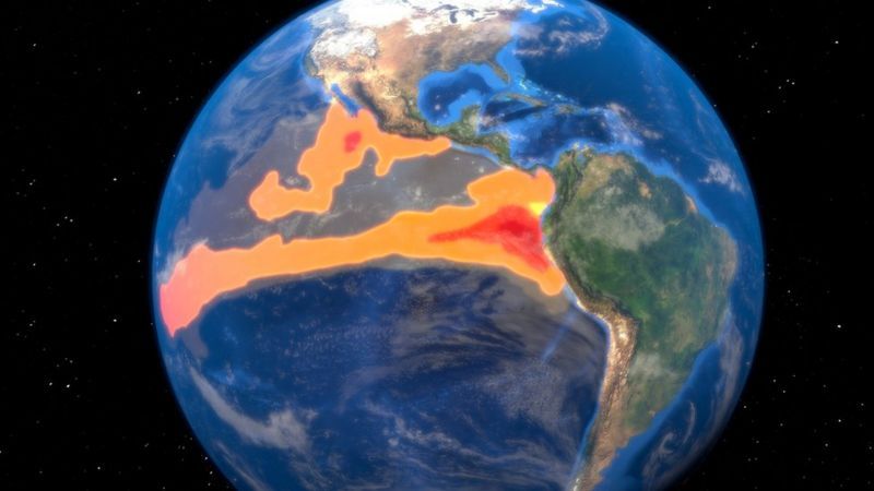 El Niño ilustrado no globo terrestre.
