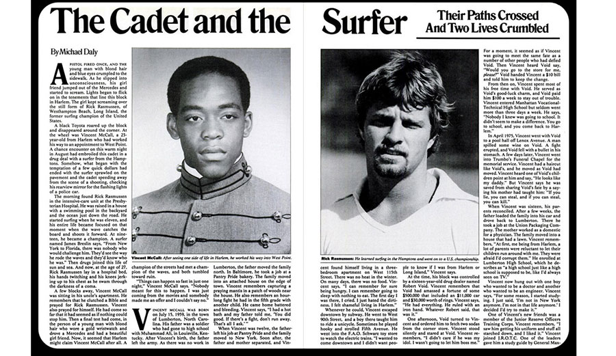 O Cadete e o Surfista foi publicado em 1982 na New York Magazine.