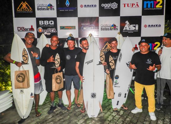 Pódio Grand Master, SP Surf Masters, Praia dos Sonhos, Itanhaém (SP). Foto: Erik Medalha.