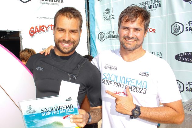 Lucas Silveira e Guilherme Aguiar, Saquarema Surf Pro AM 2023, Point de Itaúna (RJ). Foto: Luciano Santos Paula.