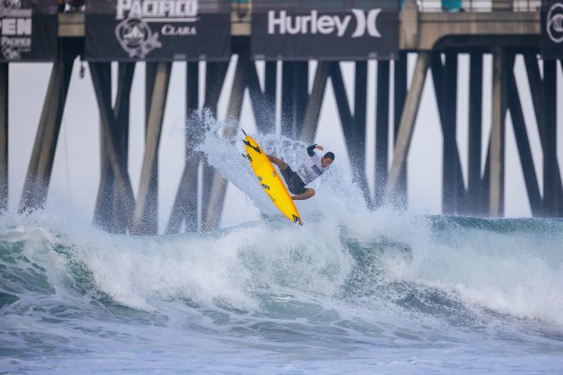 Shion Crowford, US Open of Surfing 2023, Huntington Beach, Califórnia (EUA). Foto: WSL / Pat Nolan.