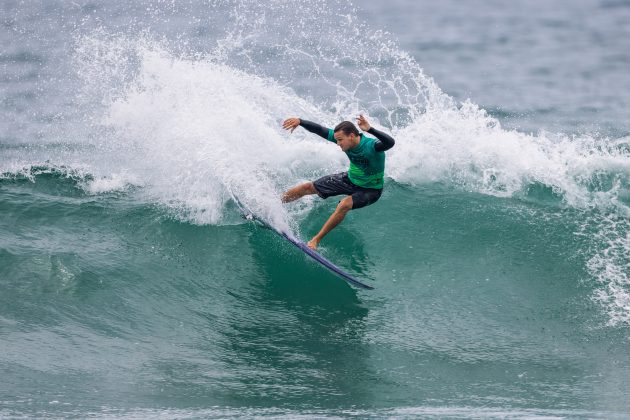 Alister Reginato, US Open of Surfing 2023, Huntington Beach, Califórnia (EUA). Foto: WSL / Kenny Morris.