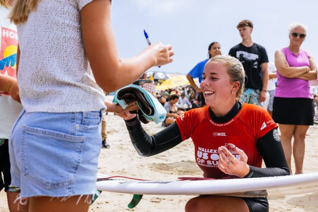 Ellie Harrison, US Open of Surfing 2023, Huntington Beach, Califórnia (EUA). Foto: WSL / Pat Nolan.