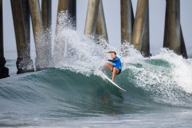 Ellie Harrison, US Open of Surfing 2023, Huntington Beach, Califórnia (EUA). Foto: WSL / Kenny Morris.