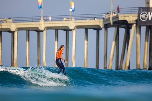 Kelis Kaleopaa, Huntington Beach Longboard Classic 2023, Huntington Beach, Califórnia (EUA). Foto: WSL / Tommy Pierucki.