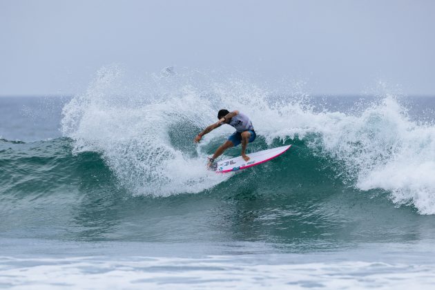 Lucas Silveira, US Open of Surfing 2023, Huntington Beach, Califórnia (EUA). Foto: WSL / Pat Nolan.