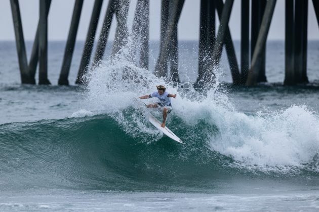Marco Mignot, US Open of Surfing 2023, Huntington Beach, Califórnia (EUA). Foto: WSL / Pat Nolan.