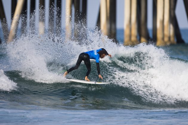 Nolan Rapoza, US Open of Surfing 2023, Huntington Beach, Califórnia (EUA). Foto: WSL / Kenny Morris.