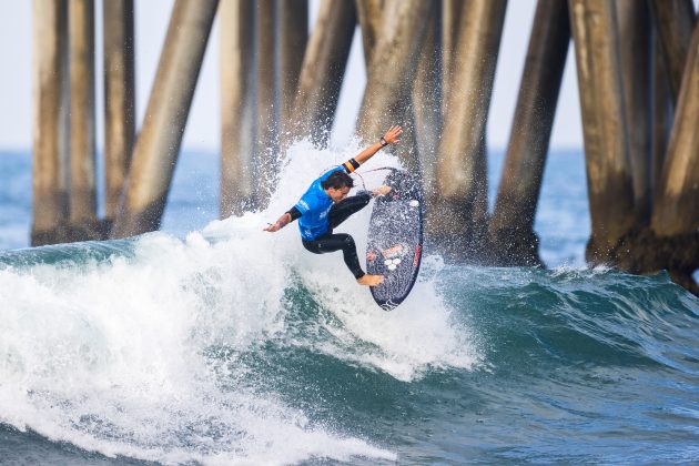 Reef Heazlewood, US Open of Surfing 2023, Huntington Beach, Califórnia (EUA). Foto: WSL / Kenny Morris.