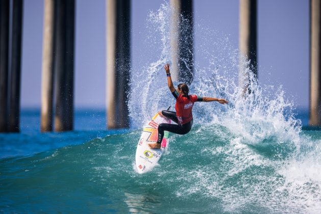 Sally Fitzgibbons, US Open of Surfing 2023, Huntington Beach, Califórnia (EUA). Foto: WSL / Pat Nolan.